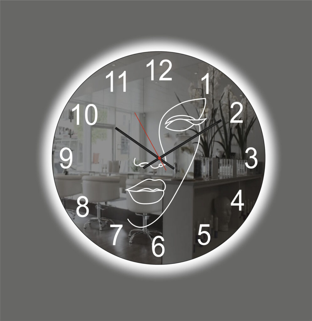 Αναδείξτε τον χώρο σας με τα φωτιζόμενα ρολόγια τοίχου με καθρέπτη, ιδανικά για διακόσμηση σε σαλόνια, ξενοδοχεία, RBNB, κομμωτήρια και στούντιο αισθητικής.