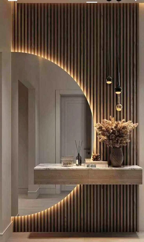 Καθρέπτης μπάνιου σε σχήμα ημικύκλιο με led φωτισμό και διακόπτη On/off με τεχνολογία αφής με dimmer για να μπορείτε να ρυθμίζετε την φωτεινότητα